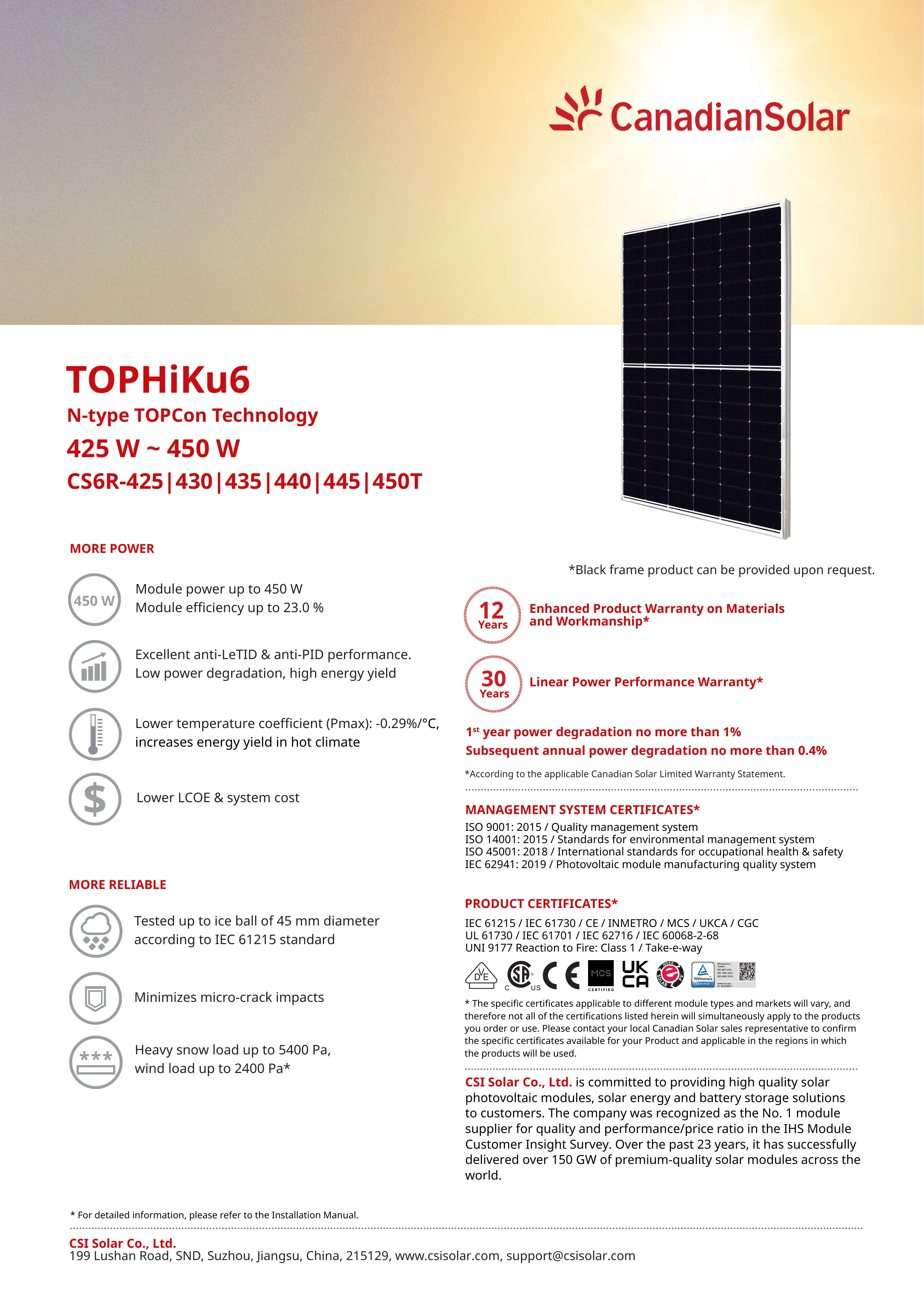 Canadian Solar TOPHiKu6 CS6R-T