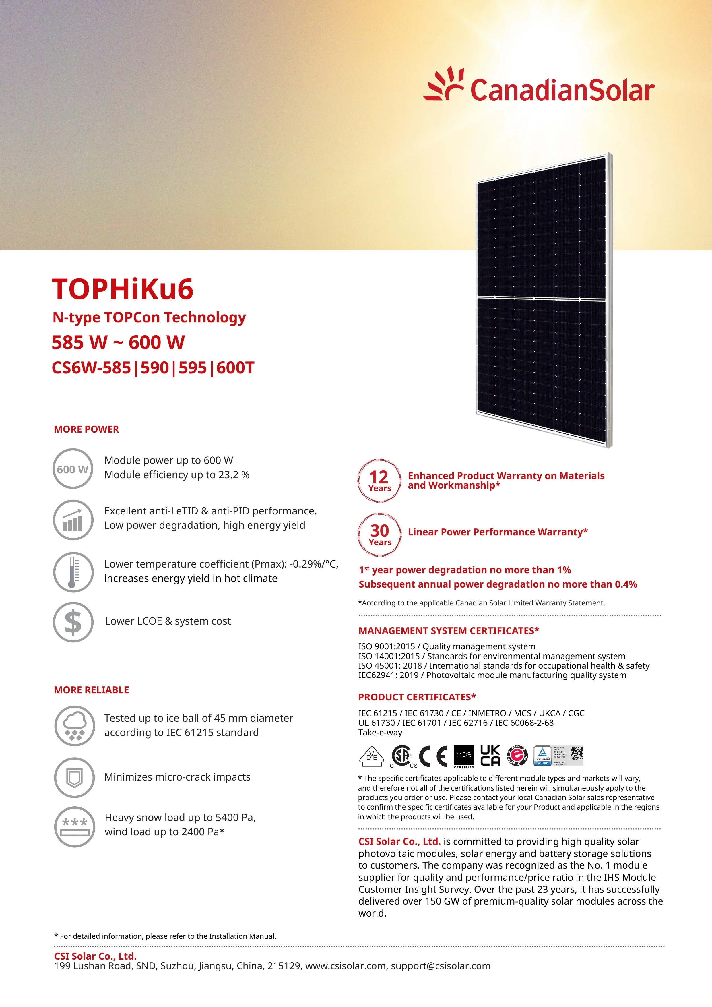 Canadian Solar TOPHiKu6 CS6W-T