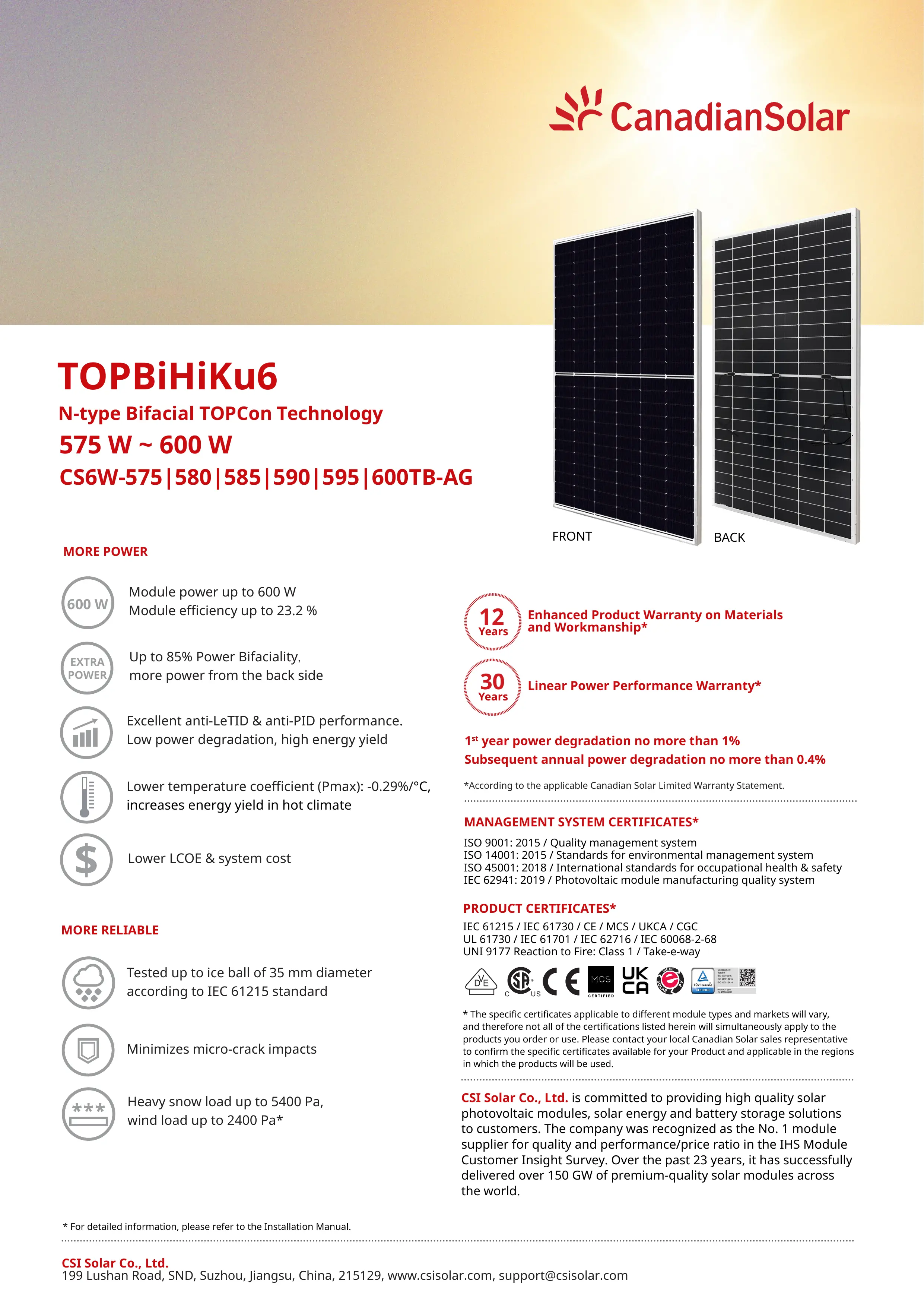 Canadian Solar TOPBiHiKu6 CS6W-TB-AG