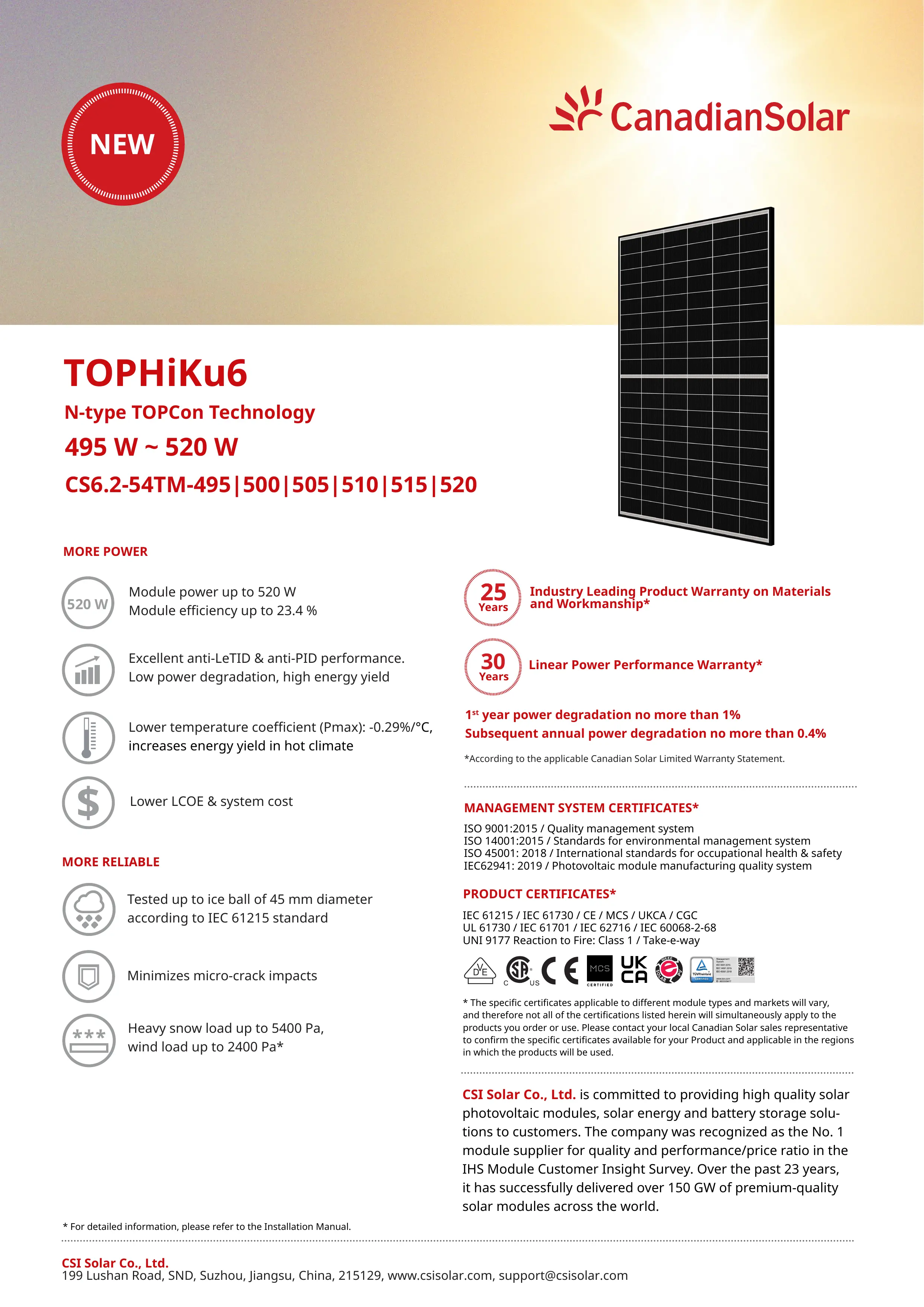 Canadian Solar TOPHiKu6 Black-frame CS6.2-54TM